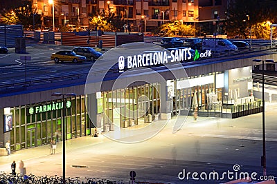 Barcelona Sants railway station, Spain Editorial Stock Photo