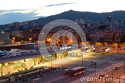 Barcelona Sants railway station, Spain Editorial Stock Photo