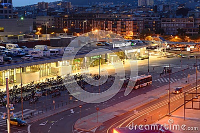 Barcelona Sants railway station, Spain Editorial Stock Photo