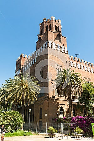 View of the Castle of the Three Dragons Castell dels Tres Drago Editorial Stock Photo