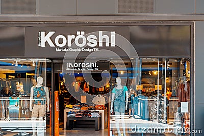 barcelona, Spain-August 16, 2022. Koroshi, a Japanese chain of men's and women's clothing stores created by Kumi Hideki Editorial Stock Photo