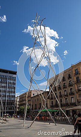 Barcelona , Spain - August 28, 2023: Statue 