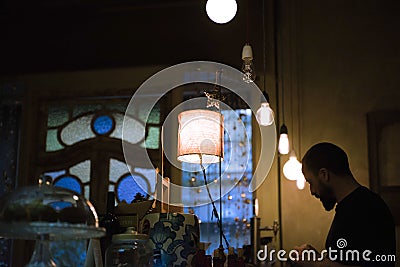 Barcelona Spain, coffee place, cookies Editorial Stock Photo