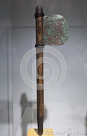 Ancient egyptian bronze axe Editorial Stock Photo