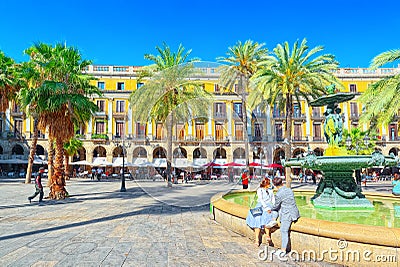 View of Royal Square Placa Real and Pedagogical Science Museum Editorial Stock Photo