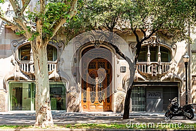 House Comalat Casa Comalat is a modernist building in Barcelona, build by Salvador Valeri Editorial Stock Photo