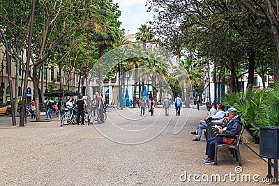 Rambla Raval, Barcelona, Spain Editorial Stock Photo