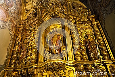 BARCELONA, SPAIN - MAY 16, 2017: Sculpture of the Jesus Christ in the Niche as details interior of the catholic Church of Our Lady Editorial Stock Photo