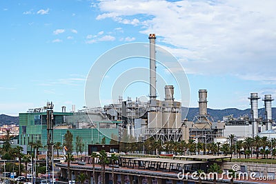 Barcelona, Spain-November 1, 2023. TERSA Biogas Energy Utilization Plant, production and commercialization of electric energy, Editorial Stock Photo