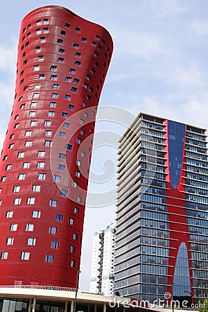 BARCELONA, SPAIN â€“ OCTOBER 20: Hotel Porta Fira on October 20, 2013 in Barcelona, Spain. The hotel is a 28-story building and in Editorial Stock Photo