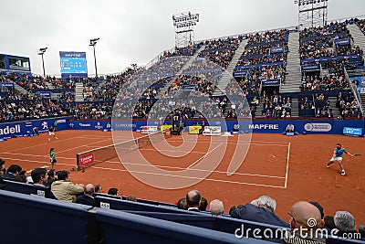 R.Nadal- D,Ferrer, players in The Barcelona Open, an annual tennis tournament for male professional player Editorial Stock Photo