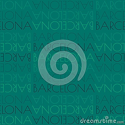 Barcelona, Spain seamless pattern Vector Illustration