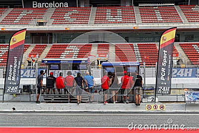 Managing control pits in the pitlane of 24hours Series Editorial Stock Photo
