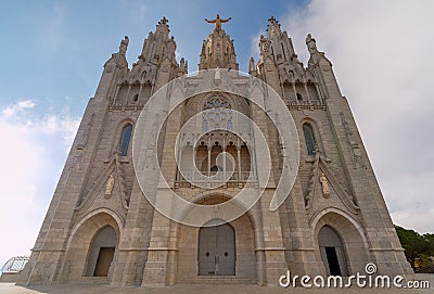 Barcelona. Temple of the holy heart of Jesus. Stock Photo