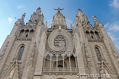 Barcelona. Temple of the holy heart of Jesus. Stock Photo