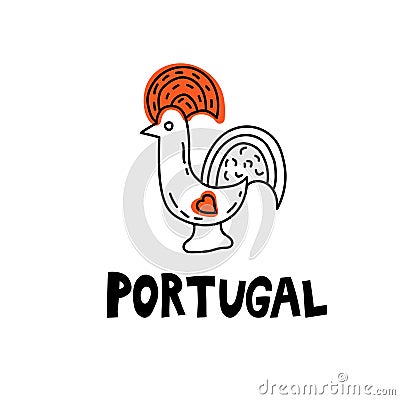 Barcelos portuguese rooster Vector Illustration