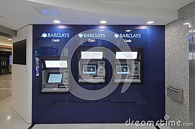 Barclays bank ATM cash dispenser UK Editorial Stock Photo