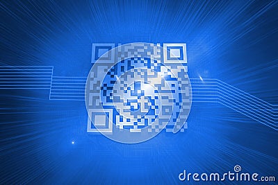 Barcode on blue background Stock Photo