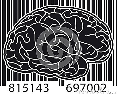 Barcode Brain Stock Photo