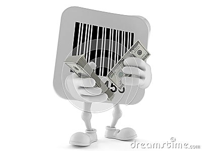 Barcode character with money Stock Photo