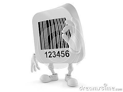 Barcode character with ok gesture Stock Photo