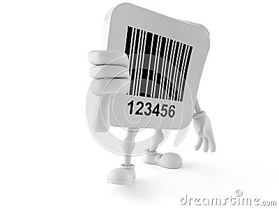 Barcode character with thumb down Stock Photo