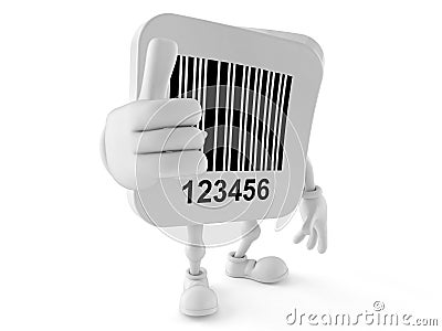 Barcode character with thumb ok Stock Photo