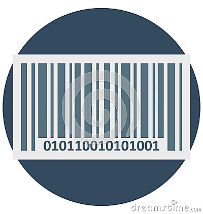 Barcode Color Isolated Vector Icon that easily can be modified and edit. Vector Illustration