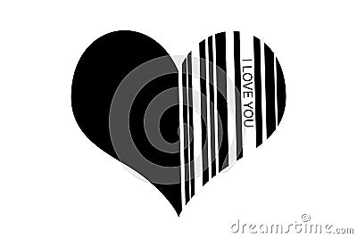 barcode heart on a white background Stock Photo