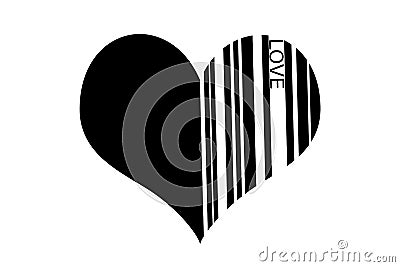 barcode heart on a white background Stock Photo