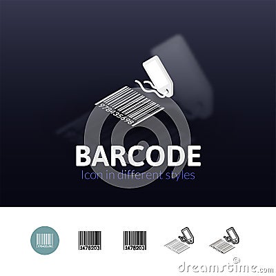 Barcode icon in different style Vector Illustration