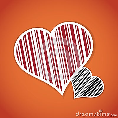 Barcode image with heart symbol Cartoon Illustration