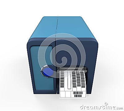 Barcode Label Printer Stock Photo