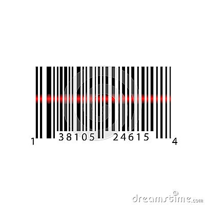 Barcode with numbers. Scanning bar code. Simple icon isolated on white background Vector Illustration