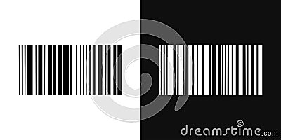 Barcode read icon set. scan bar code vector symbol. sku sign in black filled and outlined style Vector Illustration