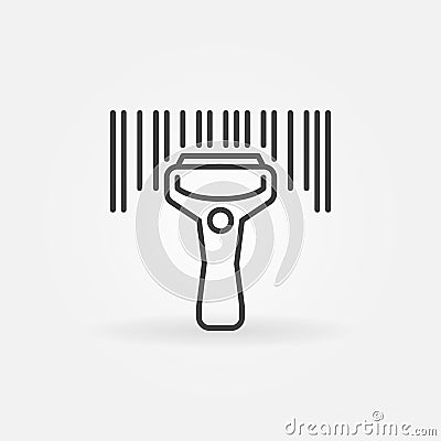 Barcode scanning linear icon. Vector bar code scanner symbol in Vector Illustration