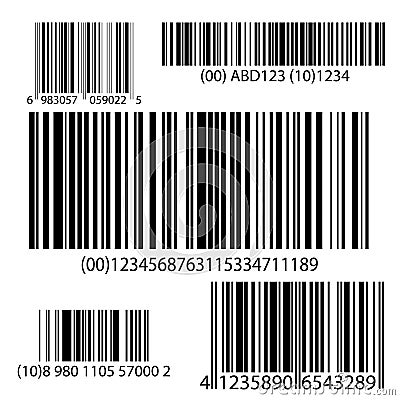 BarCode Set Vector. Universal Product Scan Code. Vector Illustration