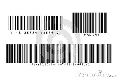 Barcodes icon collection set isolated on white background. Black striped code for digital identification. Vector code Vector Illustration