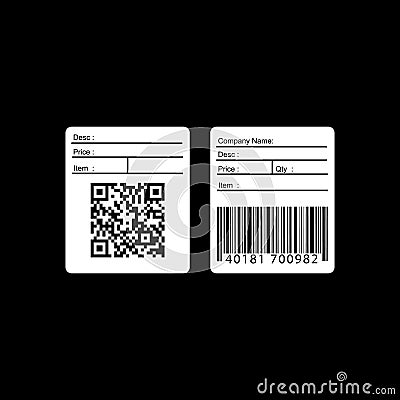 Bar code label set vector. scan code bars and qr bars, industrial barcode price, sticker barcode Vector Illustration