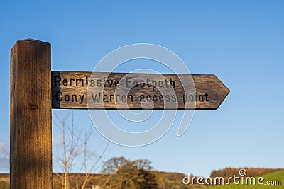 Signpost near to Barden Bridge in the Yorkshire Dales Editorial Stock Photo