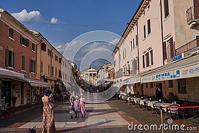 Bardolino, Italy - July 11, 2022 - the historic center of Bardolino on Lake Garda on a summer afternoon Editorial Stock Photo