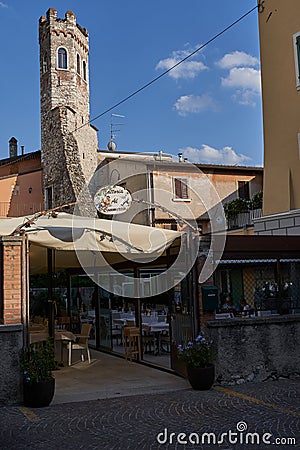 Bardolino, Italy - July 11, 2022 - the historic center of Bardolino on Lake Garda on a summer afternoon Editorial Stock Photo