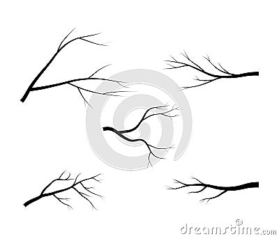 Bare branch tree silhouette vector symbol icon design. Beautiful illustration on white background Vector Illustration