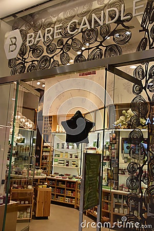 Bare Candle store at Oculus of the Westfield World Trade Center Transportation Hub in New York Editorial Stock Photo