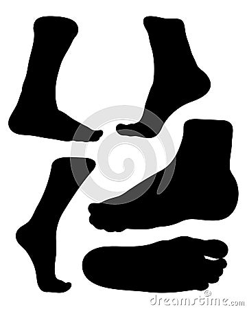 Bare foot silhouette vector symbol icon design. Vector Illustration