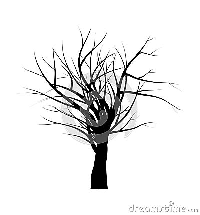 Bare tree branch silhouette vector symbol icon design. Beautiful illustration isolated on white background Vector Illustration