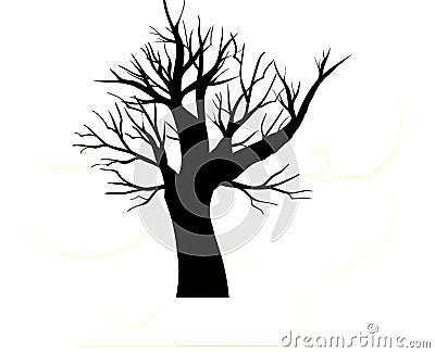 Bare tree element design illustration , using for Halloween or winter . Cartoon Illustration