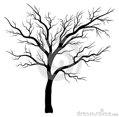 Bare tree silhouette vector symbol icon design. Vector Illustration