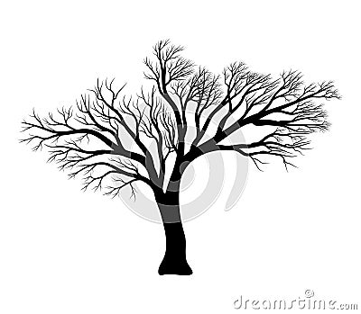 Bare tree silhouette vector symbol icon design. Vector Illustration