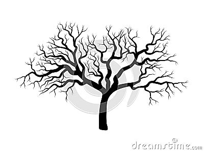 Bare tree winter design isolated on white background Vector Illustration